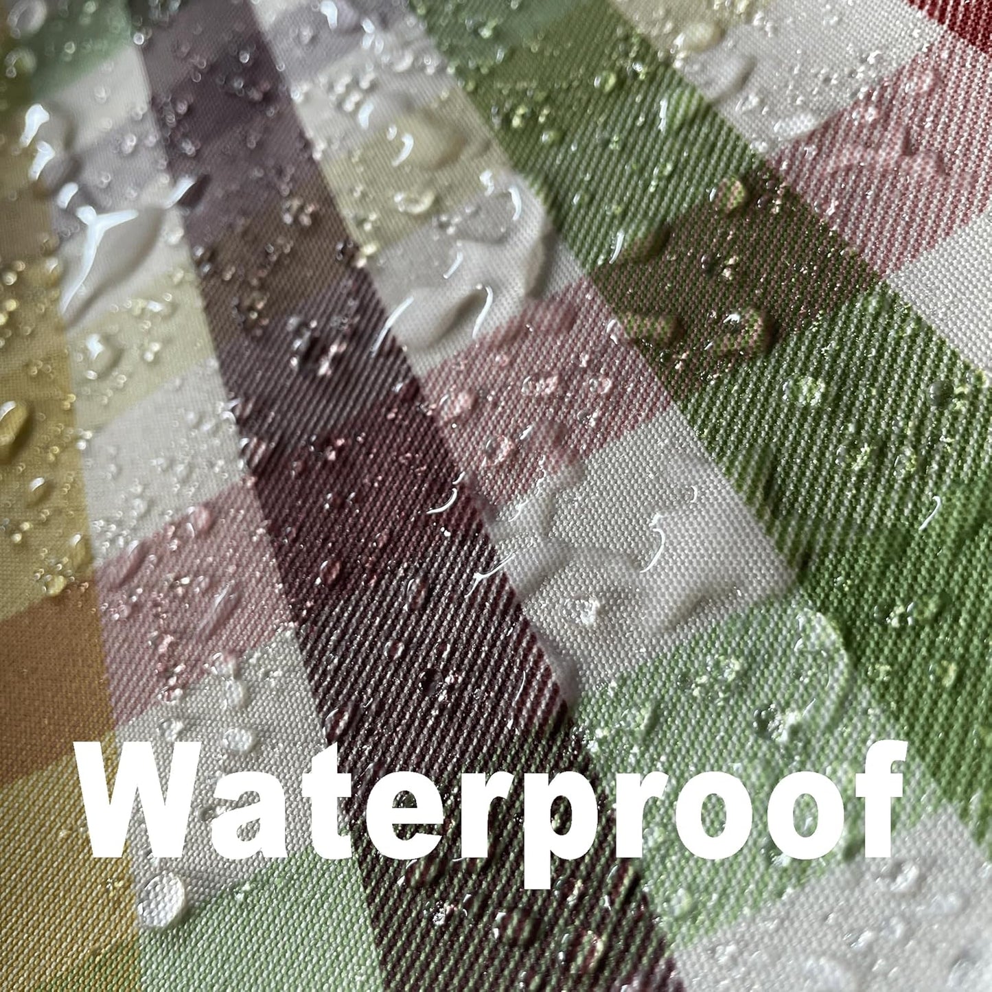 Waterproof Plaid Tablecloth Fabric - Square 58x58 Inch Classic Gingham Checker Christmas Thanksgiving Table Cloth for Indoor/Outdoor Use - Xmas Tabletop Cover for Picnics, BBQs, and Parties