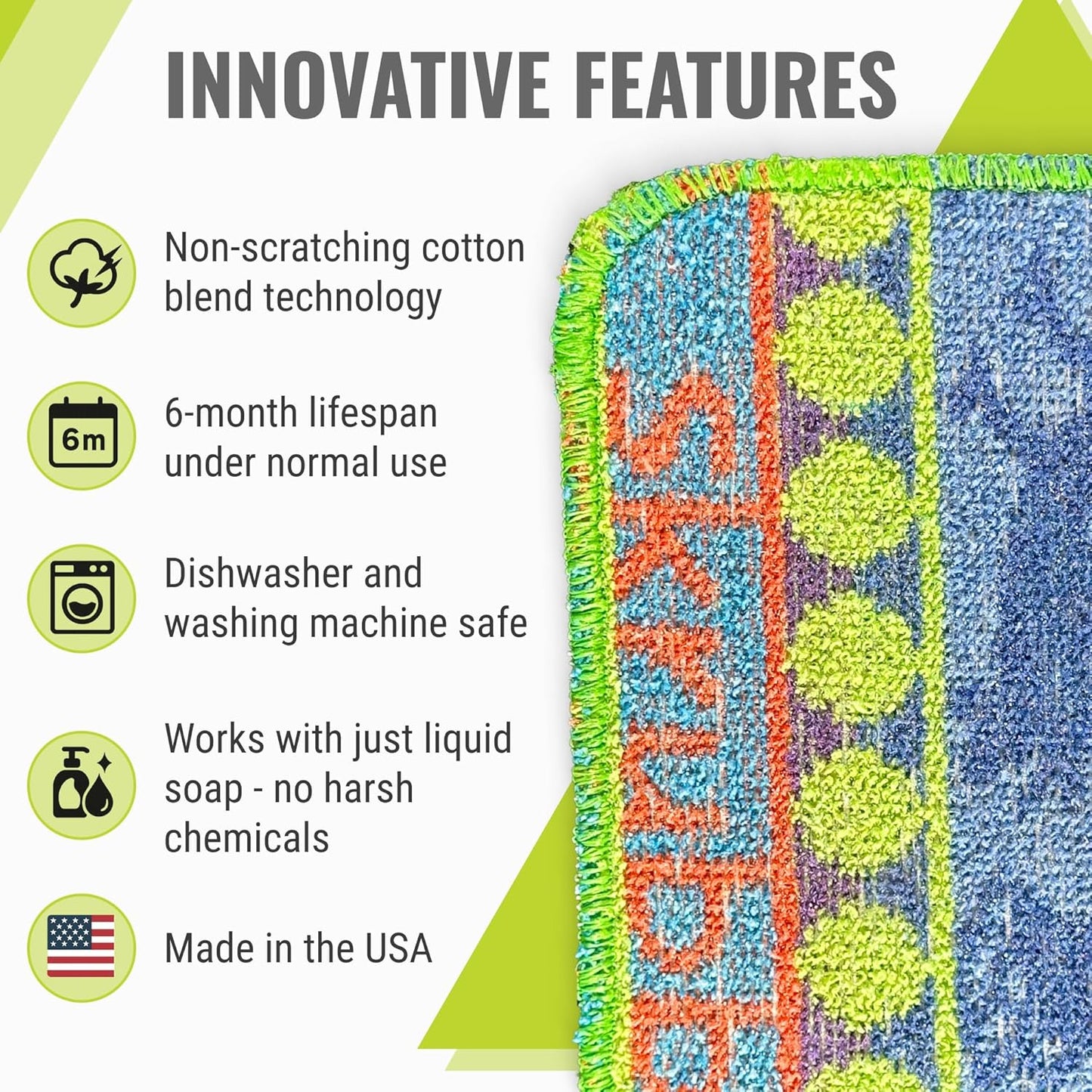 Wet-It Skrubba Non-Scratch Scouring Pad – European Scrubby Sponge for Kitchen Cleaning, Pots, Pans, Glass & Cookware – Durable Reusable Pad with Fun Chicken Design