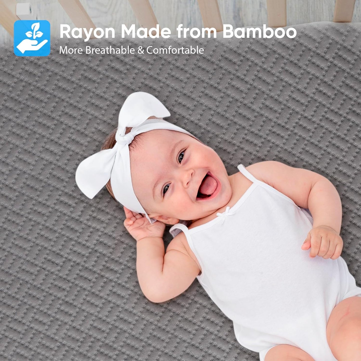 Hanherry 100% Waterproof Mattress Protector California King Size - Grey, Mattress Pad Cover 3D Air Fabric Cooling Smooth Soft Breathable Noiseless, 8''-21'' Deep Pocket