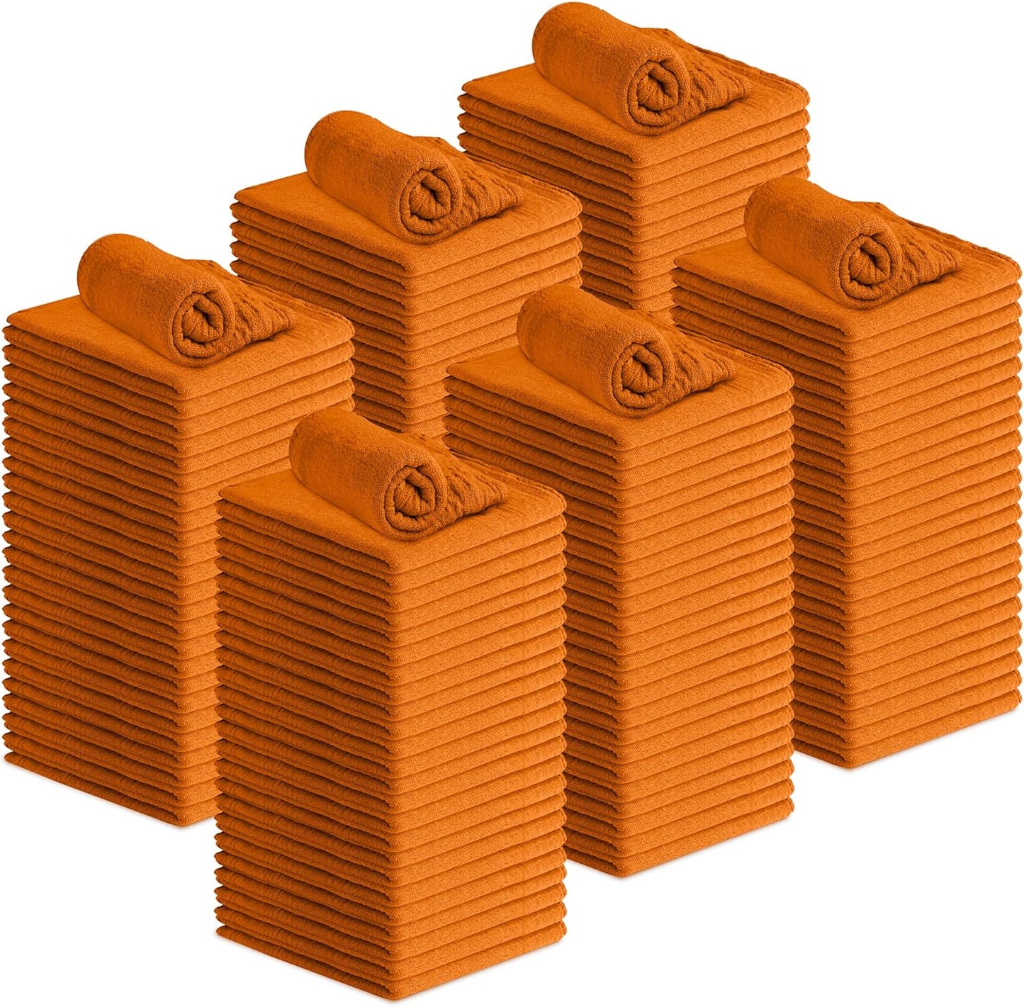 Avalon Towels Cotton Shop Rags – (Pack of 150) Size 12x14 Inches Cleaning Rags – Absorbent Shop Towels and Multipurpose Cleaning Towels for Automobiles, Industries, Garage and Homes (Orange)