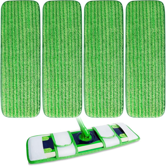 KEEPOW XL Wet Pads Refills for Swiffer XL, Wet Mopping Cloths for Swiffer XL Mop, Reusable Microfiber Mop Pads for Hardwood Floor, 4 Pack