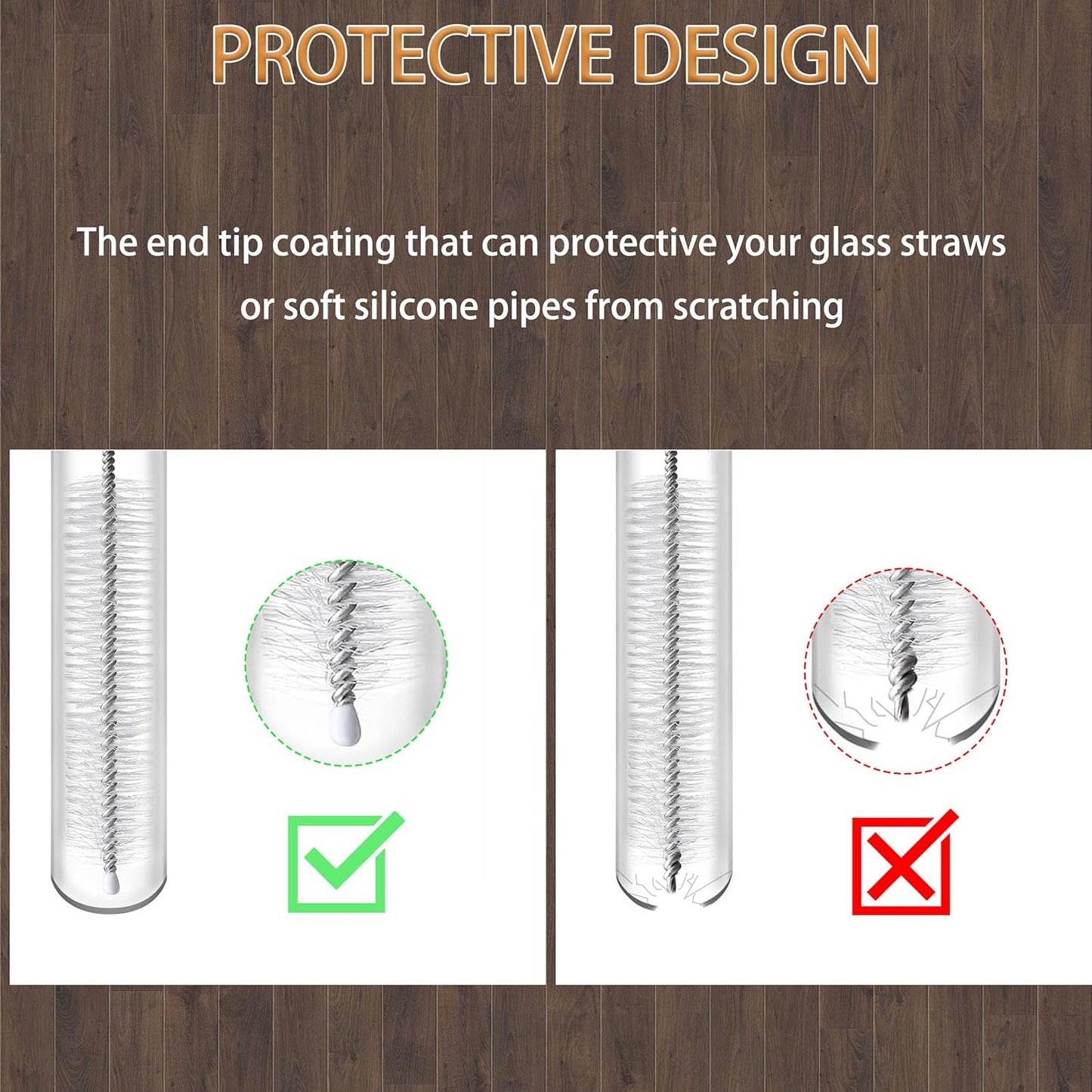 ClDYAUST Straw Cleaner Brush Extra Long 12 Inch, Straw Brush Extra Long with 304 Stainless Steel, Straw Cleaning Brush Extra Long for Baby Bottles, Glass/Silicone Straws Piper Cleaners.