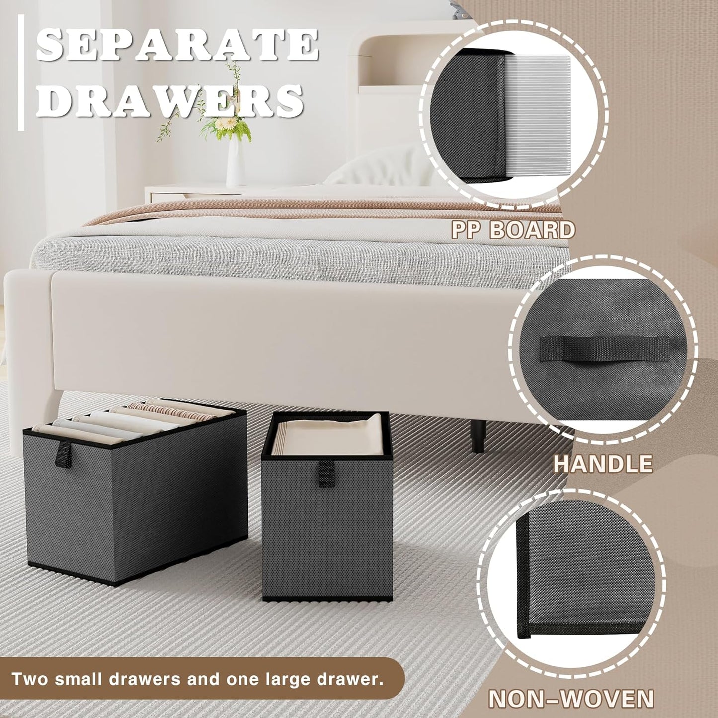 Hanging Closet Organizer 4 Shelves, 2 Drawers Closet Organization and Storage, 6 Compartments Wardrobe Clothes Organizer, Dark Gray