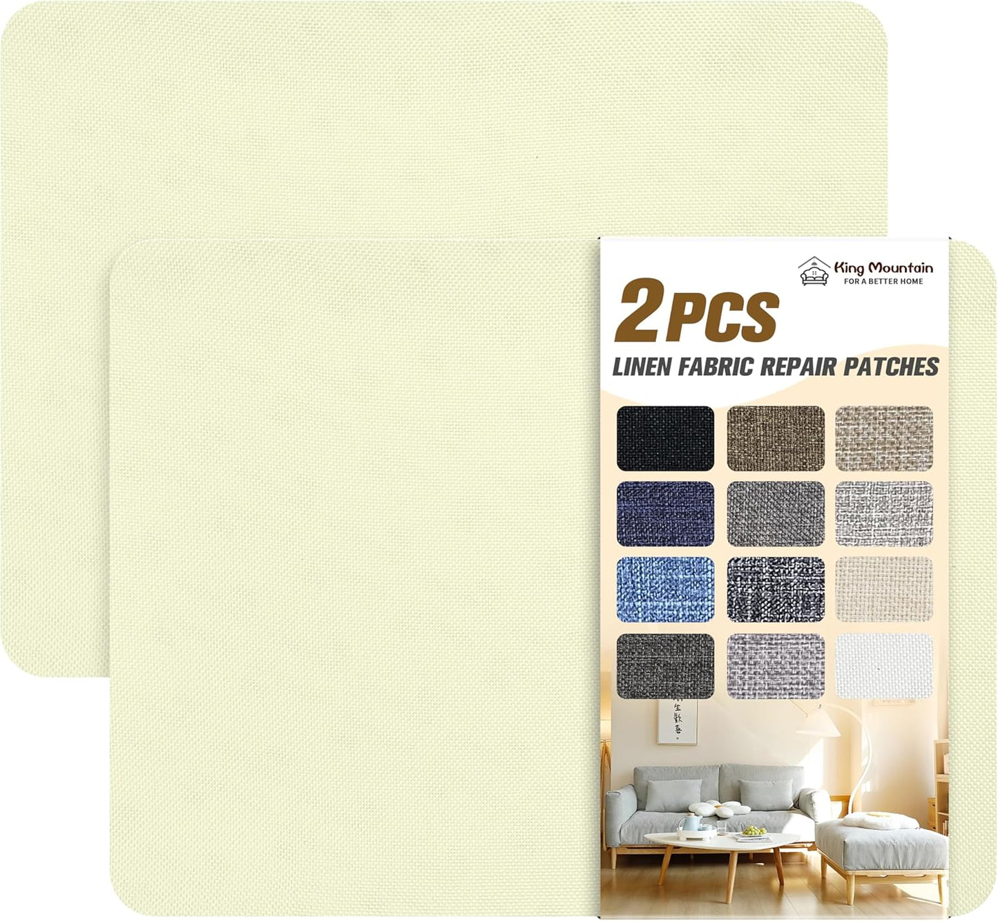 Fine Linen Repair Patches - Self-Adhesive Fabric Patches, 8x11 inch, 2 PCS, Multi Color, for Sofa and Clothes Repair