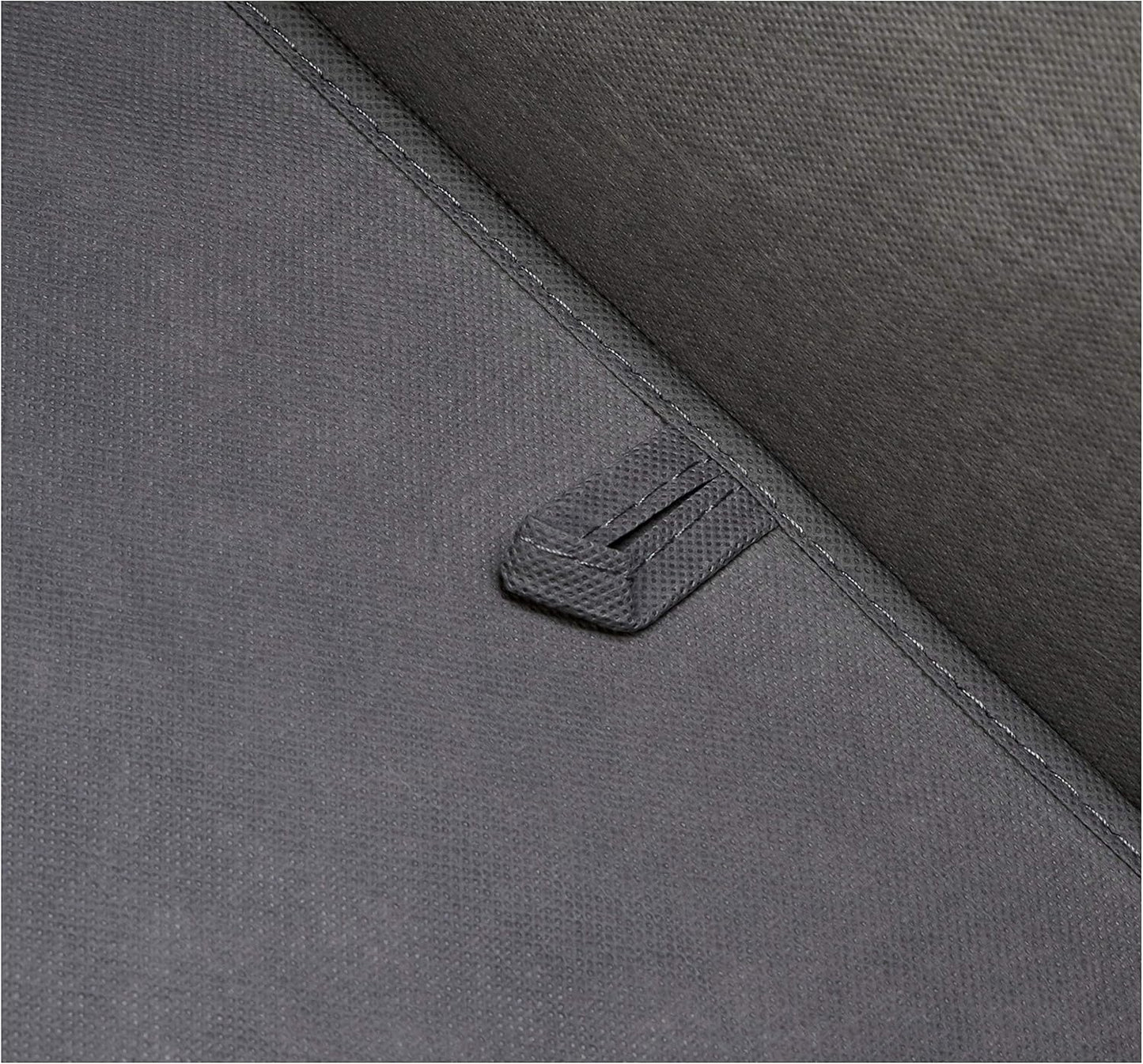 Amazon Basics Foldable Burlap Cloth Cube Storage Bin with Lid, Stackable and Sturdy, Gray, Set of 2