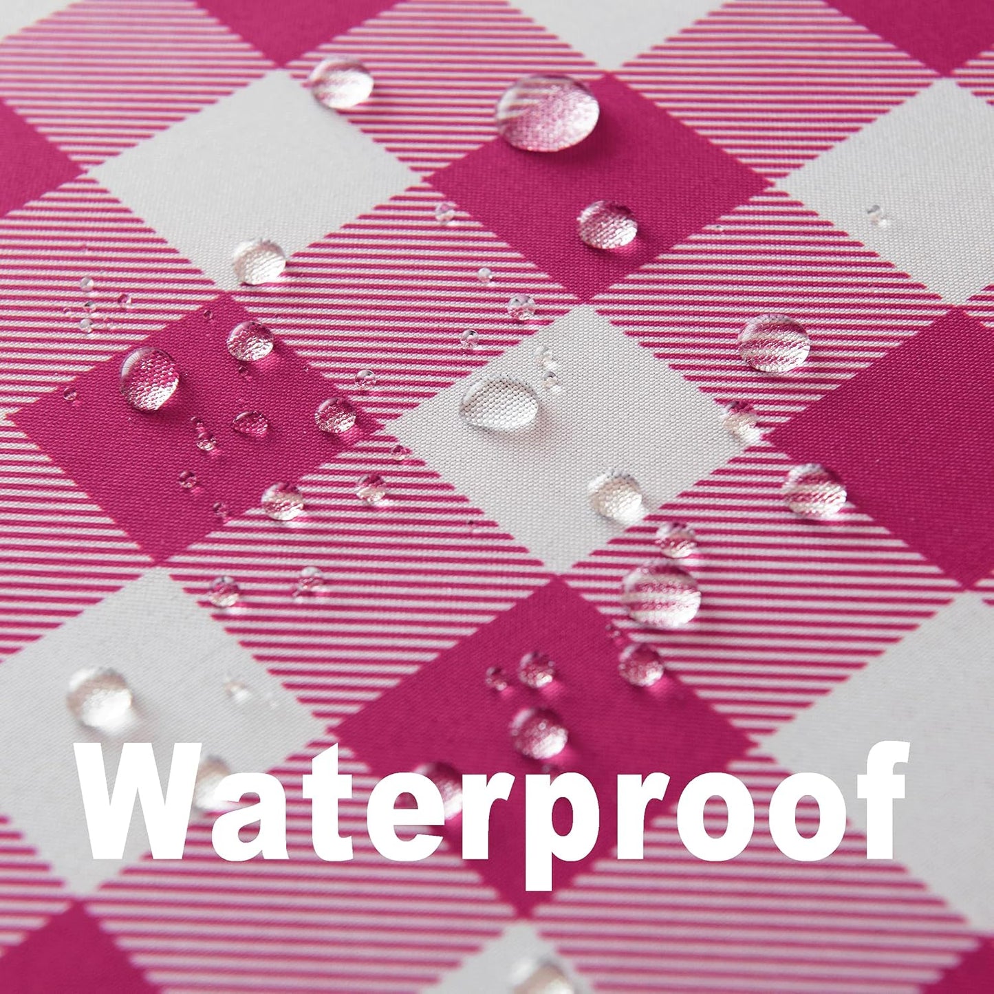 Waterproof Plaid Tablecloth Fabric - Round 108 Inch Classic Gingham Checker Table Cloth for Indoor/Outdoor Use - Buffalo Table Cover for Picnics, BBQs, and Parties