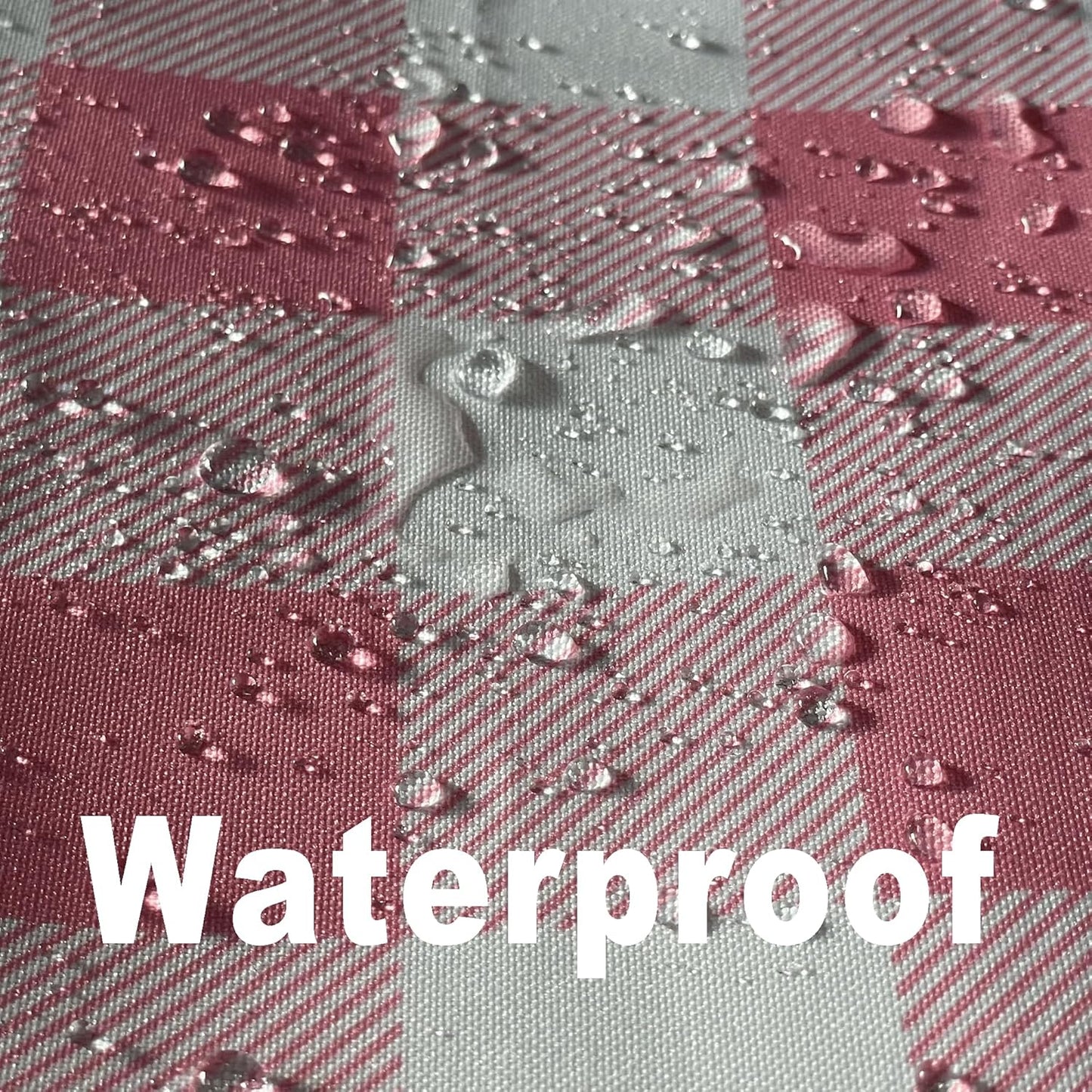 Waterproof Plaid Tablecloth Fabric - Round 120 Inch Classic Gingham Checker Table Cloth for Indoor/Outdoor Use - Buffalo Table Cover for Picnics, BBQs, and Parties