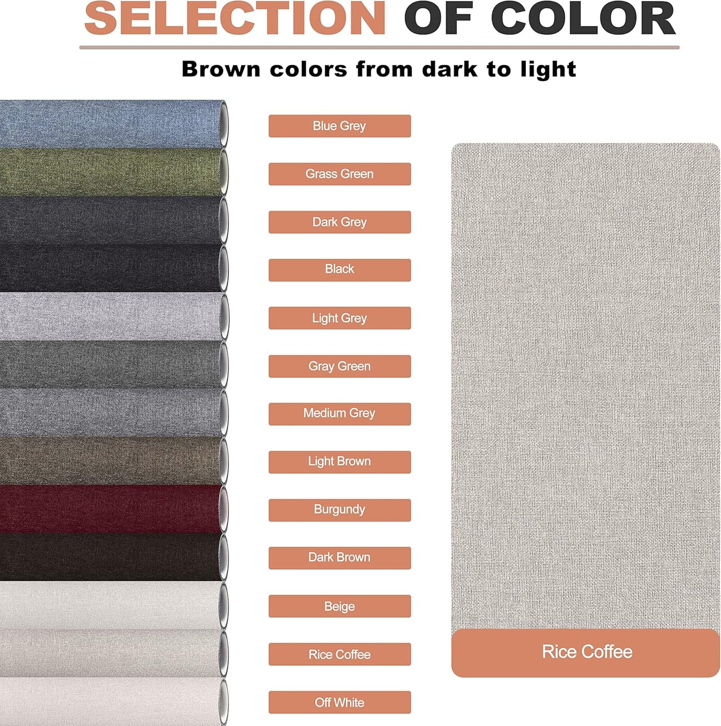 Fine Linen Repair Patches, Self-Adhesive Linen Fabric Patches, 12X40 inch Extra Size, Multi Color, Can be Used for Linen Sofa Repair and Linen Clothes Repair(12" x 40",Rice Coffee)