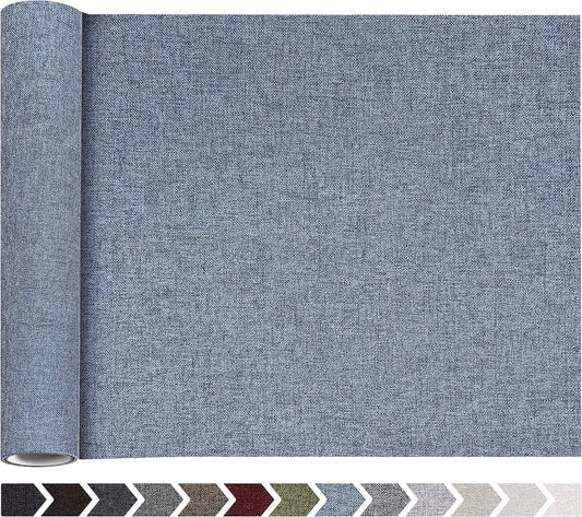 Fine Linen Repair Patches, Self-Adhesive Linen Fabric Patches, 12X40 inch Extra Size, Multi Color, Can be Used for Linen Sofa Repair and Linen Clothes Repair(12" x 40",Blue Grey)